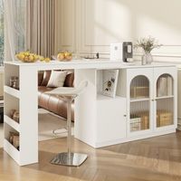 mueble bar blanco giratorio 360 120 cm con puerta de cristal