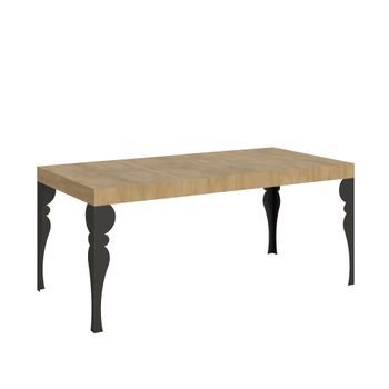 Mesa Extensible 90x200/460 Cm Paxon Roble Natural Estructura Antracita