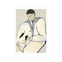 poster man and dog sin marco  - 30 x 40 cm