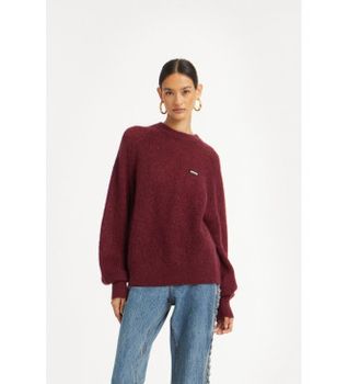 Rotate para mujer. 1145652734 Jersey Brandy granate (XS), Casual, Poliamida, Manga larga