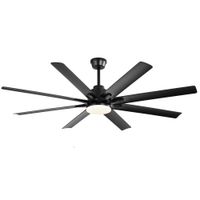 ventilador de techo silencioso con luz negro 132 cm