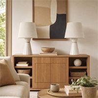 conjunto de 2 lamparas en porcelana blanco 42x42x66 cm