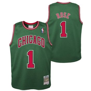 Camiseta Derrick Rose Chicago Bulls Mitchell & Ness - Green week Swingman Junior