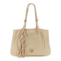 shopper suave con pliegues efecto piel de grano grueso beige taglia unica