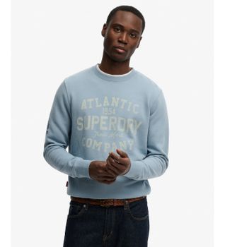 Superdry para hombre. M2014476A Sudadera Coastal Relaxed azul (S), Casual, Algodón
