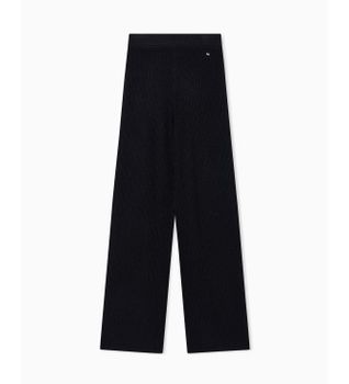 A|X Armani Exchange para mujer. XW001878AF11957MC005 Pantalón ancho de hilo de lúrex negro (XL), Casual, Viscosa