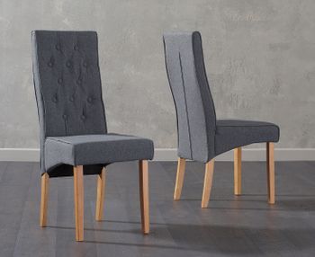 Juliette Grey Fabric Dining Chairs - Grey