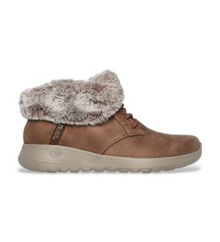 Skechers para mujer. 144803 Botines Slip-ins On the Go Joy Cozy Charm marrón (41), Tela, Plano, Ninguno, Casual