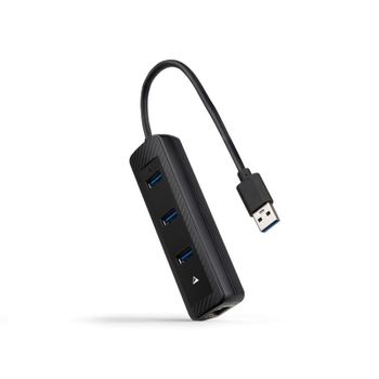 Hub Nanocable 3 puertos USB 3.0 1000 Mbps modelo 10.16.4604 con Ethernet RJ45