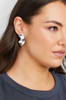pendientes plateados twist