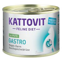 kattovit gastro 12 x 185 g en latas para gatos - pack ahorro - pavo
