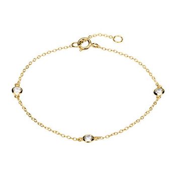 Pulsera de plata 925 dorada con circonitas