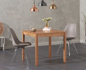Oxford 80cm Solid Oak Dining Table with Celine Chrome Leg Chairs