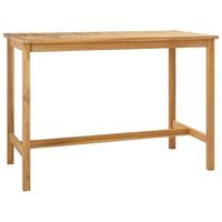 mesa de jardin  mesa de bar natural 150 x 75 x 105 cm madera de teca maciza