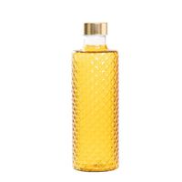 botella de vidrio borosilicato zafferano oro amarillo y tapones satin