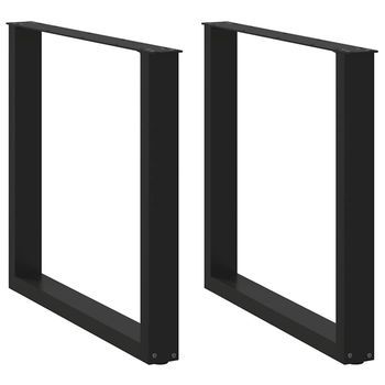 Patas Para Mesa De Comedor En Forma De U (2 Unidades), Color Negro, 80 X (72-73) Cm, Acero Vidaxl