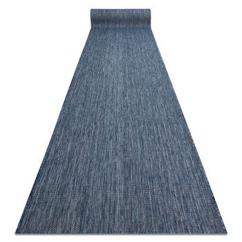Alfombra De Pasillo Sisal Sion Mezcla Tejido Plano Azul Oscuro 150cm 150x190 Cm