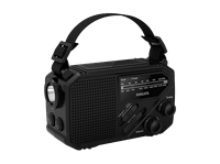 radio portatil - philips tar160900 1 w linterna recarga solar cargador de manivela sirena negro