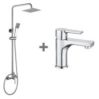 kibath pack columna y grifo monomando pin acabado cromo brillo fabricado en laton