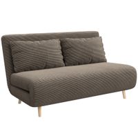 homcom sofa cama cama de invitados respaldo ajustable en 3 posiciones efecto pana hasta 120 kg 141 x 90 x 81 cm marron oscuro   aosom espana