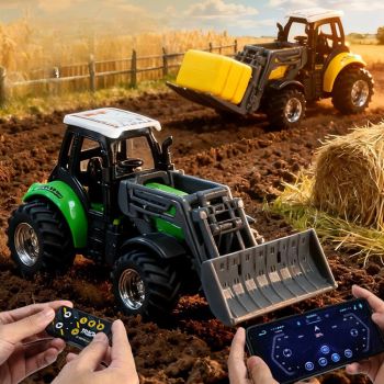 TRASPED HG4-330/514/515 RTR 1/64 2.4G RWD Mini Alloy RC Car Farm Truck Tractor Trailer LED Light Three Speed Support App