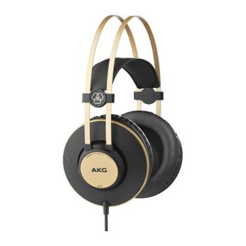 Auriculares AKG K92 con cable Jack 3,5 mm para música, diseño circumaural, negro y oro