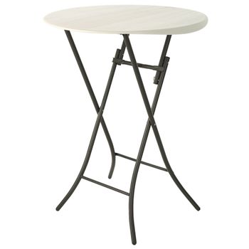 Mesa Redonda Plegable Alta Lifetime, Ø84x110 Cm, Crema