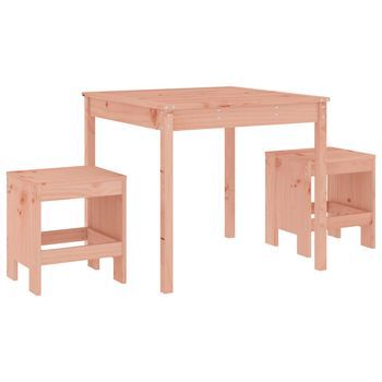 Conjunto Mesa Y Sillas Jardin De Jardín 3 Uds Madera Maciza Douglas