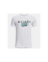 camiseta de running under armour curry trolly infantil white