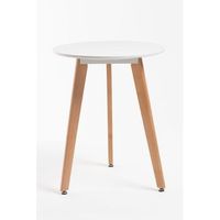 mesa synk redonda 80 cm de madera 715050 cm - blanco
