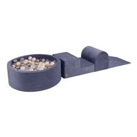 meowbaby parque infantil de espuma con piscina de bolas gris azul  transparenteperla blancagris 200 bolas