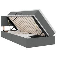 cama con almacenamiento y colchon gris oscuro 90 x 190 cm vidaxl