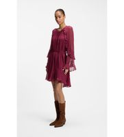 boss para mujer 50564696 vestido dredia rojo 38 casual viscosa manga larga burdeos