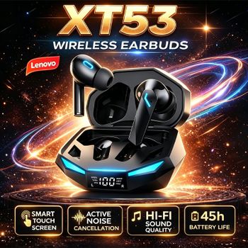 Nuevos auriculares Lenovo XT53 Bluetooth V5.4 de latencia ultrabaja con auriculares de larga duración en espera, auriculares con sonido estéreo Dolby para llamadas HD
