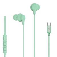 auriculares celly up1600typecgn con cable usb-c para llamadas y musica con microfono integrados verdes