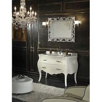 mueble de bano de suelo estilo barroco 115cm blanco completo con espejo