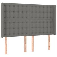 cabecero con orejas de tela gris oscuro 147x16x118128 cm vidaxl