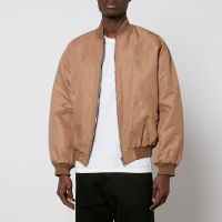 maison kitsune logo-embroidered nylon bomber jacket - m