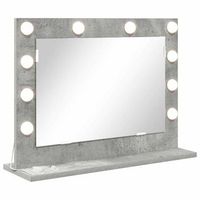 espejo de tocador rectangular gris concreto 60 x 45 x 18 cm vidaxl