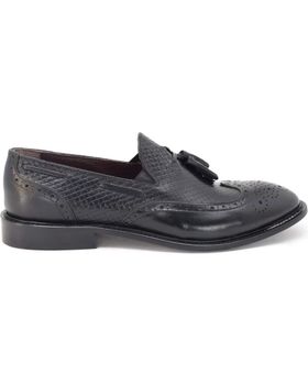 de DUCA DI MORRONE DUCA DI MORRONE FILIPPO - MOCASINES DE CUERO NEGRO BLACK