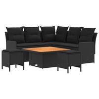 juegos de muebles 6 uds negro ratan sintetico vidaxl