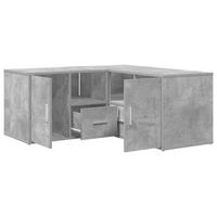 mueble de esquina madera ingenieria gris hormigon 160x40x45 cm vidaxl
