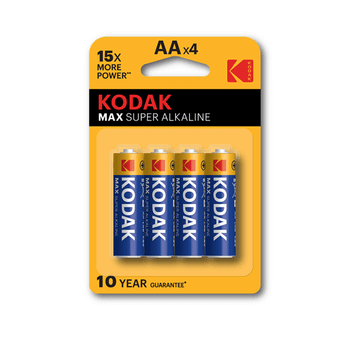 PILAS AA KODAK SUPER ALCALINA MAX LR6 2800 mAh PACK 4 UNIDADES (ecotasas incluidas) 30952867