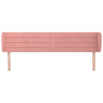 Cabecero Cama Mueble De Dormitorio De Terciopelo Rosa 203 X 23 X 78/88 Cm Rosa M02_0008495