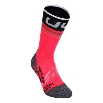 UYN Runner'S One Mid Calcetines Para Correr Mujeres-Rosa,Negro