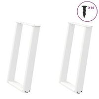 patas para mesa de comedor en forma de u 2 unidades color blanco 60 x 72-73 cm acero vidaxl