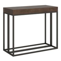 consola extensible 90x40196 cm efecto madera nogal hierro