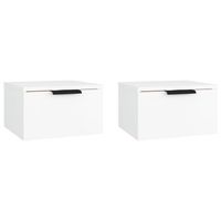 pack 2 uds mesitas de noche de pared flotantes mesilla blanco 34x30x20 cm