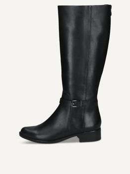 CAPRICE Boots, black, made of Leather with Block heel, Size 38