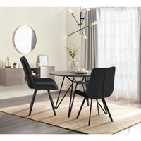 silla de comedor con reposapies en terciopelo negro